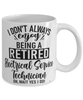 Funny Electrical Service Technician Mug I Dont Always Enjoy Being a Retired Electrical Service Tech Oh Wait Yes I Do Coffee Cup White