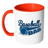 Baseball Dad Mug Baseball Dad White 11oz Accent Coffee Mugs