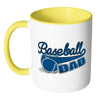 Baseball Dad Mug Baseball Dad White 11oz Accent Coffee Mugs