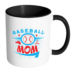 Baseball Mom Mug White 11oz Accent Coffee Mugs