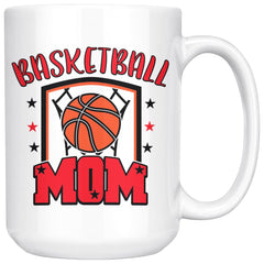 Basketball Mom 15oz White Coffee Mugs