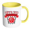 Basketball Mug Live For Basketball White 11oz Accent Coffee Mugs