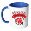 Basketball Mug Live For Basketball White 11oz Accent Coffee Mugs