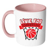 Basketball Mug Live For Basketball White 11oz Accent Coffee Mugs