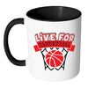 Basketball Mug Live For Basketball White 11oz Accent Coffee Mugs