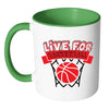 Basketball Mug Live For Basketball White 11oz Accent Coffee Mugs