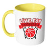 Basketball Mug Live For Basketball White 11oz Accent Coffee Mugs