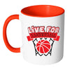 Basketball Mug Live For Basketball White 11oz Accent Coffee Mugs