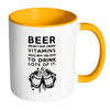 Beer Mug Beer Doesnt Have Enough Vitamins Thats Why White 11oz Accent Coffee Mugs