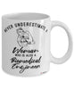 Biomedical Engineer Mug Never Underestimate A Woman Who Is Also A Biomedical Engineer Coffee Cup White