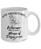 Br8nd Designer Mug Never Underestimate A Woman Who Is Also A Br8nd Designer Coffee Cup White