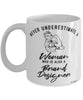 Br8nd Designer Mug Never Underestimate A Woman Who Is Also A Br8nd Designer Coffee Cup White