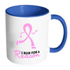Breast Cancer Awareness Mug I Run For A Reason White 11oz Accent Coffee Mugs