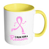Breast Cancer Awareness Mug I Run For A Reason White 11oz Accent Coffee Mugs