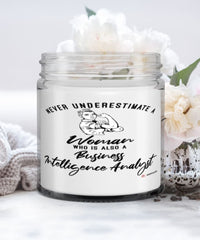 Business Intelligence Analyst Candle Never Underestimate A Woman Who Is Also A Business Intelligence Analyst 9oz Vanilla Scented Candles Soy Wax