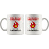 Camping Mug Fire Burns Brightest In The Darkness 11oz White Coffee Mugs