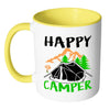 Camping Mug Happy Camper White 11oz Accent Coffee Mugs