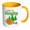 Camping Mug Life Is Camping White 11oz Accent Coffee Mugs