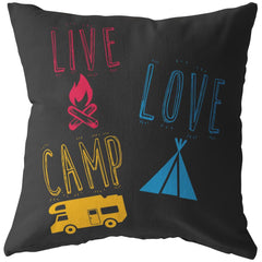 Camping Pillows Live Love Camp