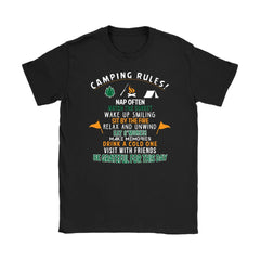 Camping Rules Shirt Camping Rules Nap Often Watch Sunset Gildan Womens T-Shirt