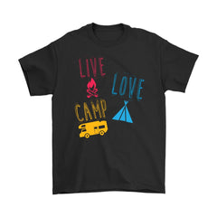 Camping Tee Live Love Camp Gildan Mens T-Shirt