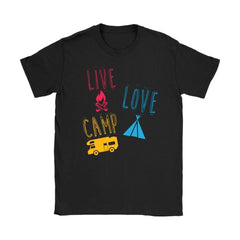Camping Tee Live Love Camp Gildan Womens T-Shirt