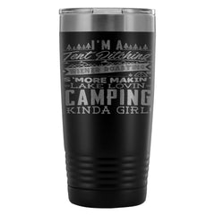 Camping Travel Mug A Tent Pitching Weiner Roasting 20oz Stainless Steel Tumbler