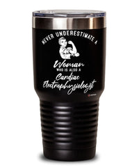 Cardiac Electrophysiologist Tumbler Never Underestimate A Woman Who Is Also A Cardiac Electrophysiologist 30oz Stainless Steel Black