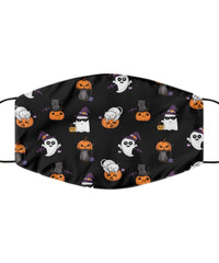 Cats Ghosts Pumpkins Halloween Face Mask Washable And Reusable 100% Polyester Made In The USA