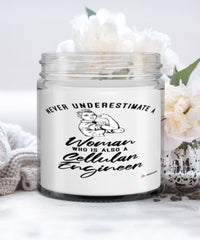 Cellular Engineer Candle Never Underestimate A Woman Who Is Also A Cellular Engineer 9oz Vanilla Scented Candles Soy Wax