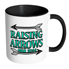 Christian Psalms Bible Verse Mug Raising Arrows White 11oz Accent Coffee Mugs