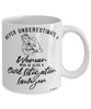 Civil Litigation Lawyer Mug Never Underestimate A Woman Who Is Also A Civil Litigation Lawyer Coffee Cup White