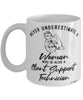 Client Support Technician Mug Never Underestimate A Woman Who Is Also A Client Support Tech Coffee Cup White