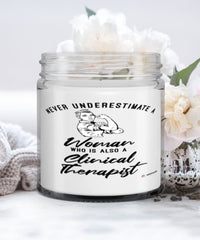 Clinical Therapist Candle Never Underestimate A Woman Who Is Also A Clinical Therapist 9oz Vanilla Scented Candles Soy Wax