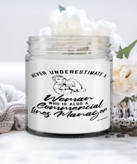 Commercial Lines Manager Candle Never Underestimate A Woman Who Is Also A Commercial Lines Manager 9oz Vanilla Scented Candles Soy Wax