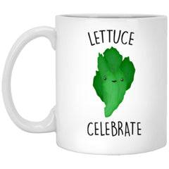 Congratulations Mug Lettuce Celebrate 11oz White Coffee Cup Food Pun XP8434