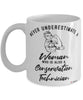 Conservation Technician Mug Never Underestimate A Woman Who Is Also A Conservation Tech Coffee Cup White