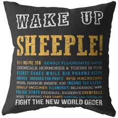 Conspiracy Theory Pillows Wake Up Sheeple Fight The New World Order