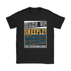 Conspiracy Theory Shirt Wake Up Sheeple Gildan Womens T-Shirt