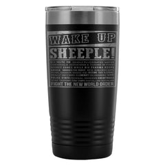 Conspiracy Theory Travel Mug Wake Up Sheeple 20oz Stainless Steel Tumbler