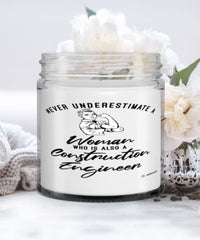 Construction Engineer Candle Never Underestimate A Woman Who Is Also A Construction Engineer 9oz Vanilla Scented Candles Soy Wax