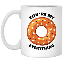 Couples Relationship Funny Bagel Mug You're My Everything 11oz White Coffee Cup XP8434