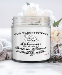 Crime Scene Investigator Candle Never Underestimate A Woman Who Is Also A Crime Scene Investigator 9oz Vanilla Scented Candles Soy Wax