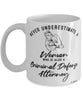 Criminal Defense Attorney Mug Never Underestimate A Woman Who Is Also A Criminal Defense Attorney Coffee Cup White