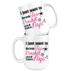 Crochet Mug I Just Want To Drink Tea Crochet And Take Naps 15oz White Coffee Mugs