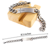 To My Bonus Daughter Inspirational Gifts from Bonus Dad, Life can be unfair but I will always be there, Encouragement Cuban Chain Stainless Steel Bracelet for Bonus Daughter