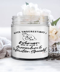 Curriculum Instruction Specialist Candle Never Underestimate A Woman Who Is Also A Curriculum Instruction Specialist 9oz Vanilla Scented Candles Soy Wax