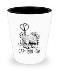 Cute Capybara Birthday Shot Glass Capy Bday