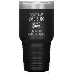 Cute Engagement Tumbler Congrats Love Birds Your Adventure Awaits Laser Etched 30oz Stainless Steel Tumbler
