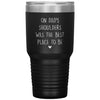 Cute Father Tumbler From Son Daughter On Dads Shoulders Was The Best Place To Be Laser Etched 30oz Stainless Steel Tumbler